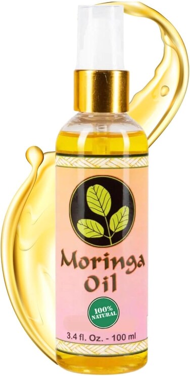 Moringa Oil 3.4 oz &ndash; Natural Face, Hair &amp; Body Oil, 100% Pure, Cold-Pressed &amp; Unrefined Moringa Seed Oil, Gluten-Free, Non-GMO, Vegan (100 ml)