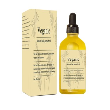 Veganic Natural Hair Growth Oil, 1 PCS Veganic hair growth oil Rosemary Oil for Hair Growth Organic,Vegan Hair Oil for Dry Damaged Hair and Growth
