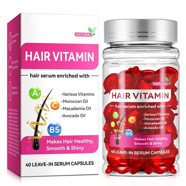 Hair Treatment Serum for Hair Growth, Hair Vitamin Serum Oil Capsule, Hair Serum Oils Enriched with Vitamins A C E Pro B5 &amp; Moroccan Macadamia Avocado