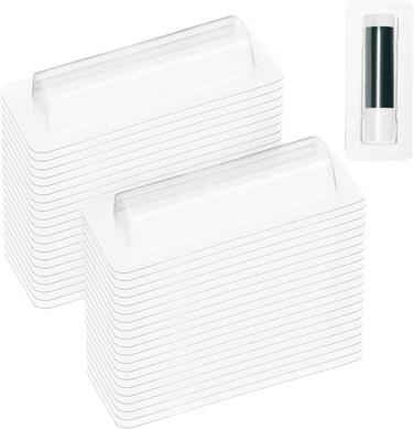 VILLCASE Lip Balm Pouches, 40pcs Plastic Holder Clear Dome Lip Chap-Stick Money Cash Pounches, Lip Balm Cover for Gift Card DIY Crafts, Not Include Tape