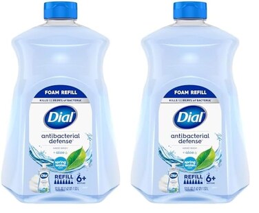 Dial Antibacterial Foaming Hand Soap Refill, Spring Water, 52 fl oz (Pack of 2)