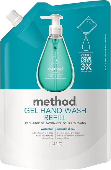Method Gel Hand Soap Refill, Waterfall, 34 oz, 2 pack, Packaging May Vary
