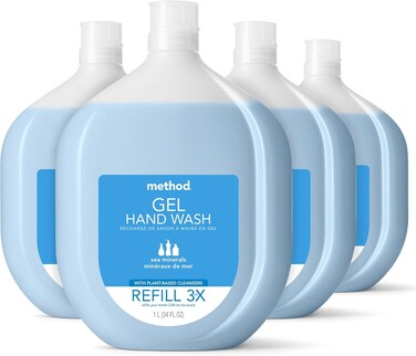 Method Gel Hand Soap Refill, Sea Minerals, Packaging May Vary, 34 oz (Pack of 4) (Packaging May Vary)