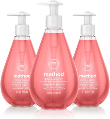Method Gel Hand Soap, Pink Grapefruit, 12 oz, 3 pack, Packaging May Vary