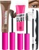 Waterproof Tinted Brow Gel Kit-Brunctte Thickening Eyebrow Mascara Gel &amp; Clear Setting Brow Glue,Brow Filler Dye Brow Lift Fast Sculpt,Long Lasting Eye Makeup for Women,Light Medium Dark Brown-Set 06