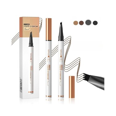 Eyebrow Pencil-Eyebrow Microblading Pen-Eye Makeup Eyebrow Pen-Liquid Waterproof Eyebrow Pencil-Natural Looking Brows Makeup-03#Grey color