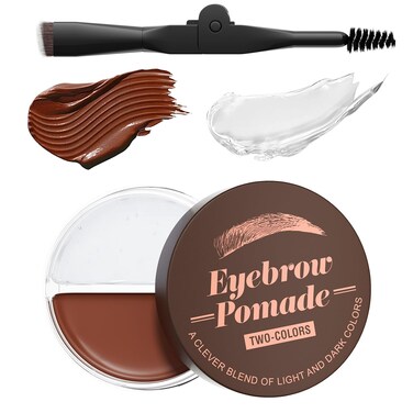Eyebrow Pomade for Women,Long Lasting Waterproof Eyebrow Kit Makeup with Dual Color Eyebrow Pomade and Dual-ended Eyebrow Brush,Create Natural Brow Makeup(Brow Gel + Light Brown)