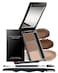 Eyebrow Powder Makeup Kit-3 Colors Eye Brow Powder Palette Long-Lasting Waterproof, Dark/light Brown Brow Filler, Fill &amp; Sculpt Full Eyebrows for Women, With Mirror, Brow Brush &amp; Razor-Set 02