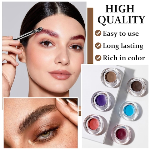 AWCCXMYM Eyebrow Pomade Cream Eyebrow Gel Highly Pigmented Natural Wild Plumping Long Lasting Waterproof Brow Pomade Makeup For Glowing Charming Eye Brow Makeup 07#Bright Red
