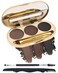 Eyebrow Powder Makeup Kit-3 Colors Eye Brow Tinting Powder Palette for Women Eyebrows Long-Lasting Waterproof, Dark Light Black Brown Brow Filler, Enhance &amp; Define Brows, With Mirror, Brow Tool-Set 03