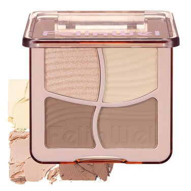 FelinWel Highlight &amp; Contour Makeup Palette - Long-Lasting Matte Shimmer Highlighter Palette and Bronzer Powder for Effortless Blending-02 Warm