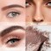 Kaely 2 Color Eye Brow Powder Makeup Kit,Eyebrow Contour Palette for Beginners,Brow Stamp Stencils Kit,Eyebrows Waterproof Gel with Brush,maquillaje para cejas,05 Red Coffee+Brown Coffee