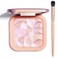 Highlighter Makeup Palette Shimmer Contour Palette Powder for Brighten Face Contour Gold Cheek Highlight Makeup, Long Lasting Highlighter Powder with Mirror for Illuminator Makeup (PINK GOLD)