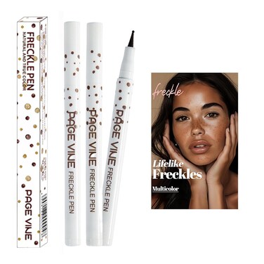2 Pack Freckle Pen,Liquid Face Fake Freckles Makeup Pen to Create Natural Freckle Makeup and Freck beauty,Fake Freckles Waterproof for Lifelike Sunkissed Makeup,Mole Pen (01Light+04Espresso)