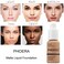 2 Pack PHOERA Foundation 104# Buff Beige and 105# Sand,Soft Matte Oil Control Liquid Foundation.
