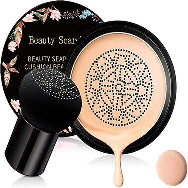 Mushroom Head Air Cushion CC Cream Foundation Cover Concealer Makeup Moisturizing Brightening Pigment Liquid Foundation, Even Skin Tone Makeup Base BB (#Nude)