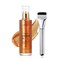 Body Shimmer Oil Bronze Gold 4 Color Face Brighten Body Luminizer Glow For Face &amp; Body, Summer Glow Highlighter Liquid Illuminator Body Makeup Glitter Body Oil with Brush (#3, 2.8 Fl Oz)