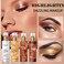 Body Shimmer Oil Gold 4 Color Face Brighten Body Luminizer Glow For Face &amp; Body, Summer Glow Pearl Highlighter Liquid Illuminator Body Makeup Shimmer Body Oil with Brush (#2, 2.8 Fl Oz)