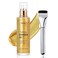 Body Shimmer Oil Gold 4 Color Face Brighten Body Luminizer Glow For Face &amp; Body, Summer Glow Pearl Highlighter Liquid Illuminator Body Makeup Shimmer Body Oil with Brush (#2, 2.8 Fl Oz)