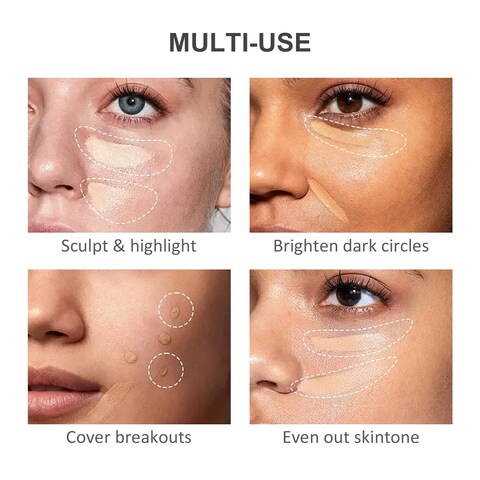 Concealer   Full Coverage   Tri-Color Concealer   Vibrant Color   Waterproof   Long Lasting   Concealer Foundation Flawless Makeup