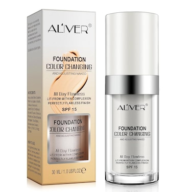 Foundation1 PCS,Concealer Cover Cream, Flawless Colour Changing Warm Skin Tone Foundation Makeup, Base Nude Face Liquid Cover Concealer