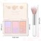 Boobeen Blush Contour Highlighter Makeup Palette - 3 Color Shimmer or Matte Powder Palette for Blush, Highlighting, Bronzer &amp; Glowing the Face