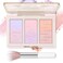 Boobeen Blush Contour Highlighter Makeup Palette - 3 Color Shimmer or Matte Powder Palette for Blush, Highlighting, Bronzer &amp; Glowing the Face
