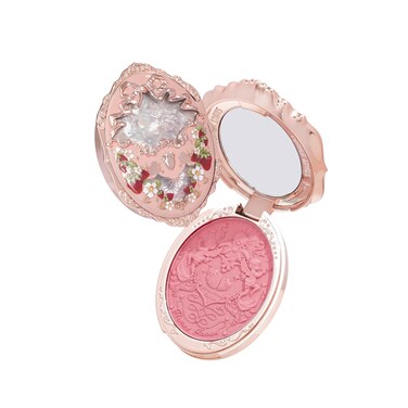 Flower Knows Strawberry Rococo Embossed Blush,Pink Matte Finish,Buildable &amp; Blendable Makeup Blush for cheeks,Soft &amp; Long-lasting for Girls &amp; Women(05 Berry Mary, 5g)