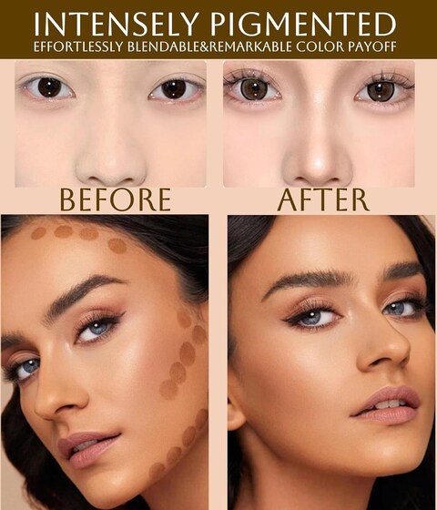 Contour Palette Face Sculpting Grey Contour Powder Palette for Cool Toned,Face Bronzer Makeup Contouring Palette - Highly Pigmented Contour Shadow For Light Skin Tone
