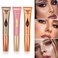 Liquid Contour Highlighter Blush Stick, Smooth Creamy Texture Face Makeup Wand with Sponge Tip, Multi-use Stick Natural Contour Blush Brighten Cheek Cosmetic(Highlighter #01)