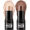 FOCALLURE 2 Pcs Mineral Cream Contour Stick,Moisturize Highlighter and Bronzer Pen,Non Stick Face Brightens &amp; Shades Pencil,Long Lasting &amp; Smooth Gliding Face Illuminator Makeup,Tan