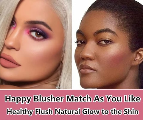 Go Ho Liquid Blush Beauty Wand,Soft Cream Blush Makeup,Liquid Face Blush Stick Contouring with Cushion Applicator,Easy to Blend &amp; Long Lasting &amp; Smooth Natural Dewy Finish,02 Happy Rose Blush