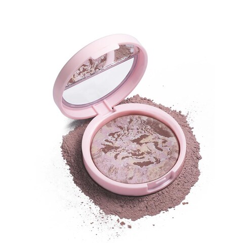 Go Ho Baked Bronzer Powder Makeup,Blush Glow Balance,Color Corrector,Baked Contour Face Brighten,Buildable Bronze Glow,Natural Finish,04 Medium