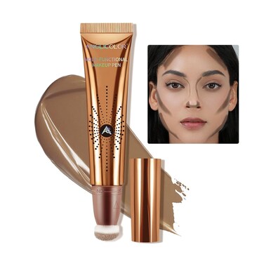 Contour Stick Beauty Wand, Liquid Contour Beauty Wand, Smooth, Lightweight, Liquid Bronzer Wand For A Naturally Sculpted Look, Vegan &amp; Cruelty-Free (04#FAIR/LIGHT,12ML)