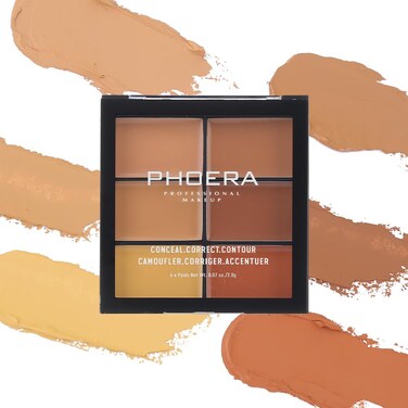 PHOERA Concealer Full Coverage,Face Contouring Color Correcting Concealer Palette.(03 Deep)