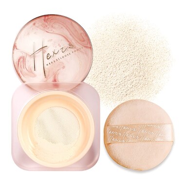 HEXZE Loose Setting Powder, Face Powder Makeup &amp; Finishing Powder for Light, Medium &amp; Tan Skin Tones, Mattifying Finish and Shine Control Light-skinned