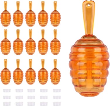 RONRONS 20 Pack 5.5ml (0.19oz) Honeycomb Shaped Clear Lip Gloss Tubes, Refillable Empty Lipgloss Containers for DIY Lipstick, Lip Balm, Cosmetics &ndash; Amber Travel-Safe Design