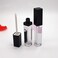 10 Pcs 7.5ml Square Clear Plastic Lip Gloss Tubes Vials with Mirror LED Light Lip Glaze Tube Bottles Empty Refillable Makeup Lipstick Tube DIY Cosmetic Container Travel for Woman Girl(Black)