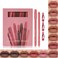 Lip Liner Set, 12Pcs Matte Lip Liners with Sharpener, Premium Smooth and High Pigmented Creamy Lip Makeup Pencil