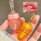 2 PCS Moisturizing Honey Pot Lip Oil Lip Gloss, Natural Honey Sleeping Lip Mask, Lip Balm, Hydrating &amp; Prevention Dry &amp; Cracked Lip Scrubs Exfoliator, Winter Lip Care Products(Peach+Honey)