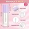 50pcs 2.5ml Empty Lip Gloss Containers Lip Gloss Tubes with Wand Cute 0.08oz Clear Refillable Lipgloss Making Supplies Kit for DIY Makeup + 2pcs Syringes (Purple)