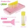 200PCS Lip Balm Tubes and Filling Tray and Spatula Set, Clear Lip Balm Container Tubes with Yellow Caps Empty Chapstick Tubes Empty Bulk for DIY Lipstick Homemade 3/16 Oz (5.5 ml)