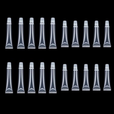 20PCS Empty Lip Gloss Tubes 10ml/15ml Clear Lip Gloss Tubes Mini Makeup Containers Refillable Squeeze Tubes for Lip Gloss - Mini Cosmetic Soft Tubes for DIY Lip Gloss and Travel Toiletries