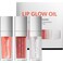 3 Color Tinted Plumping Lip Oil Gloss Set, Ultra Hydrating &amp; Nourishing Lip Care, Smooth Glossy Shiny Transparent Plumping Lip Glow Oil (SET B)