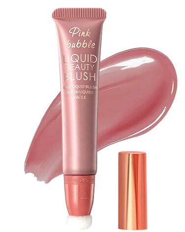 Velvet Liquid Blush Wand with Cushion Applicator, Breathable Cream Blush Beauty Stick, Blusher Makeup Dual Use for Cheeks &amp; Lips, Weightless, Long-Wearing, Dewy Finish, Easily Blendable Blush Wand-03