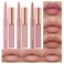 BestLand 6Pcs Matte Liquid Lipstick and Lip Liner Set, Non-Stick Cup Not Fade Waterproof 24 Hour Lip Gloss Nude Brown Lip Liner Pencil for Women, labiales mate 24 horas originales (Set E)