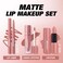 Jolilab 3 in 1 Matte Velvet Lipstick Set-Lip Liner, Lip Gloss and Lipstick, Waterproof Longlasting Pigment Nude Non-Stick Cup Women Lip Makeup, Perfect for Natural Lip Contour(SET 2, 1)