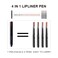 Magic 4 in 1 Makeup Pen - Pop Up 4 Colors Berry/Mocha/Nude Pink/Mauve Lip Liner Pen, Spot Pen - Travel Makeup Design - Versatile Shades