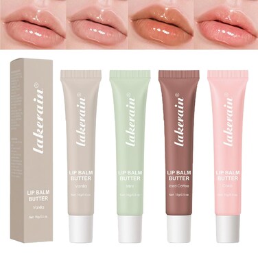 Petansy 4PCS Special Lip Butter Balm - Conditioning Lip Mask and Lip Balm for Instant Moisture,Natural Ingredients Vegan Non-Sticky Lip Glowy Balm，Soothing Lip Care