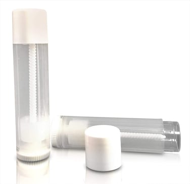 50 pcs, Empty Lip Balm Containers - Make Your Own Lip Balm, Empty Tubes - 3/16 Oz (5.5ml) (White Cap)